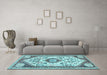 Machine Washable Persian Light Blue Traditional Rug in a Living Room, wshtr1039lblu