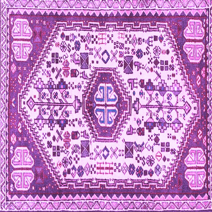 Square Machine Washable Persian Purple Traditional Area Rugs, wshtr1039pur