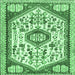 Square Persian Emerald Green Traditional Rug, tr1039emgrn