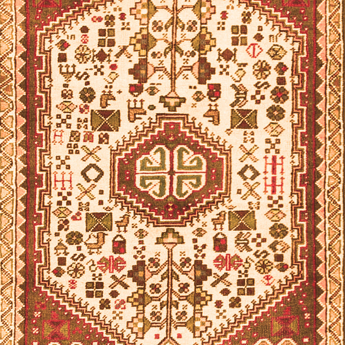 Serging Thickness of Machine Washable Persian Orange Traditional Area Rugs, wshtr1039org