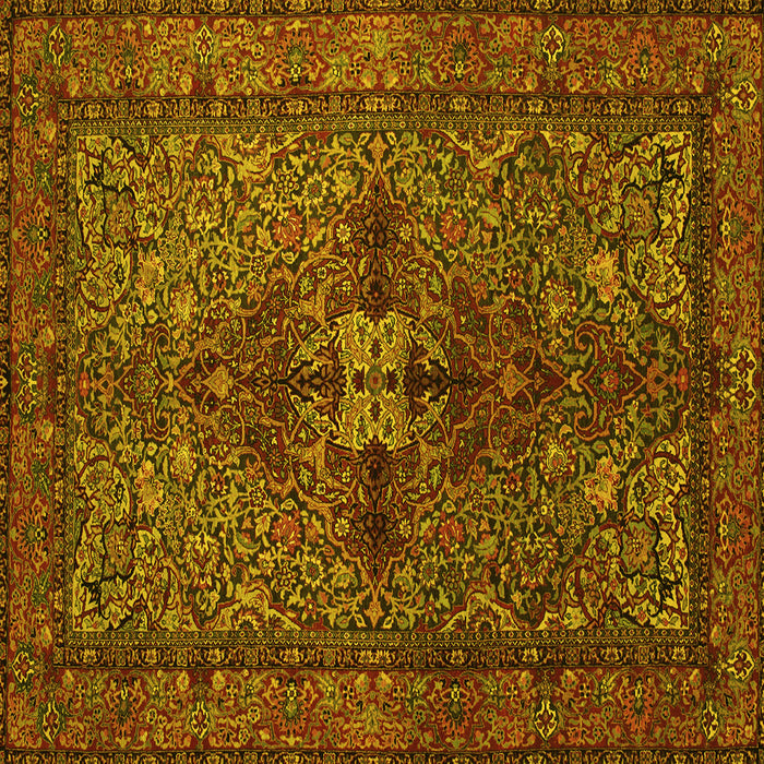 Square Persian Yellow Traditional Rug, tr103yw