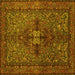 Square Persian Yellow Traditional Rug, tr103yw