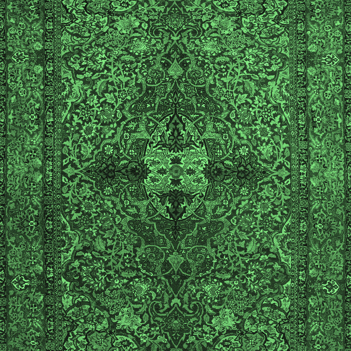 Machine Washable Persian Emerald Green Traditional Area Rugs, wshtr103emgrn