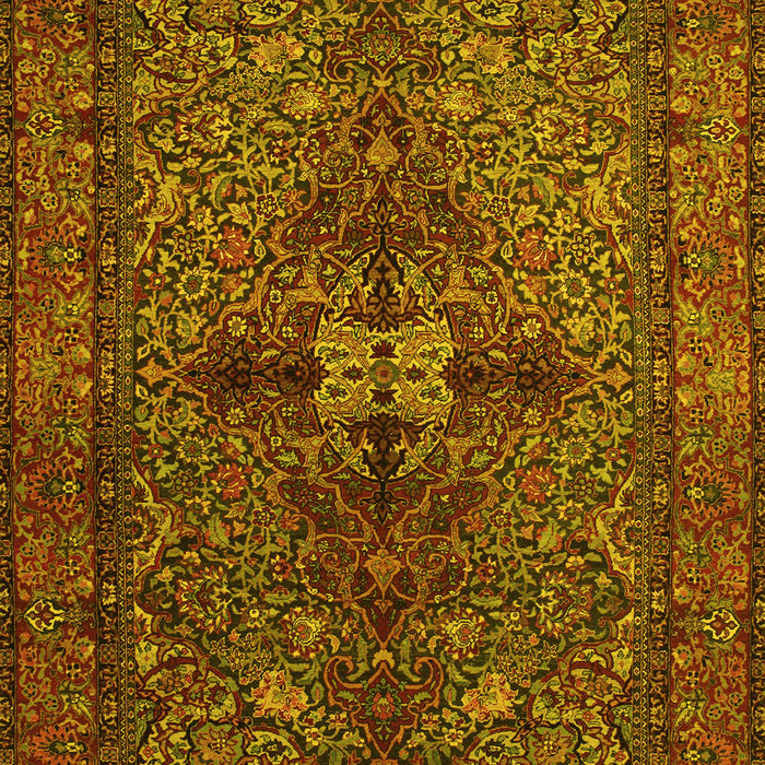 Machine Washable Persian Yellow Traditional Rug, wshtr103yw