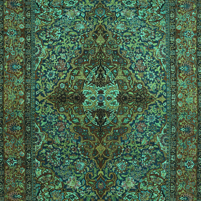 Machine Washable Persian Turquoise Traditional Area Rugs, wshtr103turq