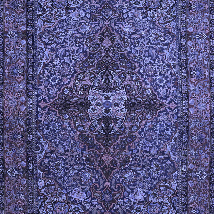 Machine Washable Persian Blue Traditional Rug, wshtr103blu