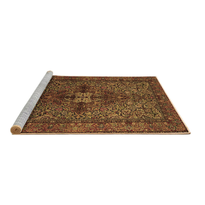 Sideview of Machine Washable Persian Brown Traditional Rug, wshtr103brn
