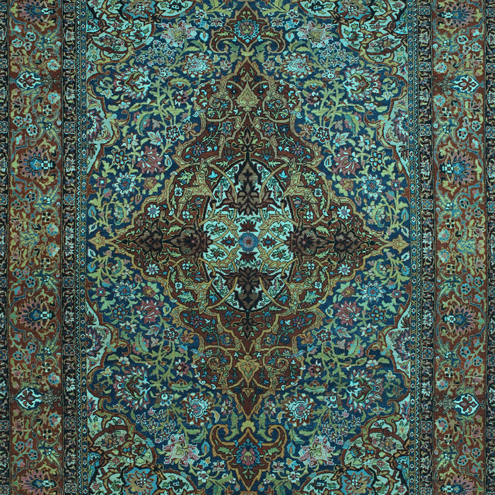 Machine Washable Persian Light Blue Traditional Rug, wshtr103lblu