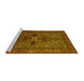 Sideview of Machine Washable Persian Yellow Traditional Rug, wshtr103yw