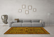 Machine Washable Persian Yellow Traditional Rug in a Living Room, wshtr103yw