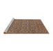 Sideview of Machine Washable Traditional Dark Sienna Brown Rug, wshtr104