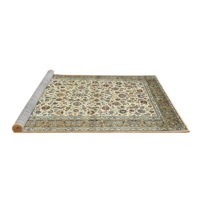 Sideview of Machine Washable Traditional Brown Rug, wshtr1040