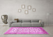 Machine Washable Persian Pink Traditional Rug in a Living Room, wshtr1040pnk