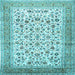 Square Persian Light Blue Traditional Rug, tr1040lblu