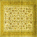 Square Persian Yellow Traditional Rug, tr1040yw