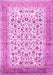 Machine Washable Persian Pink Traditional Rug, wshtr1040pnk