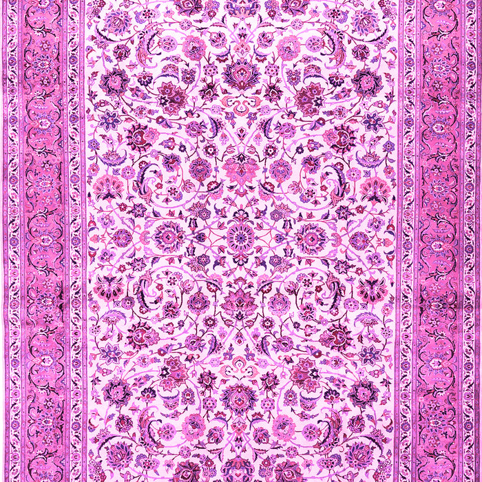 Machine Washable Persian Pink Traditional Rug, wshtr1040pnk