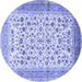 Round Persian Blue Traditional Rug, tr1040blu