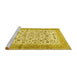 Sideview of Machine Washable Persian Yellow Traditional Rug, wshtr1040yw