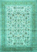 Machine Washable Persian Turquoise Traditional Area Rugs, wshtr1040turq