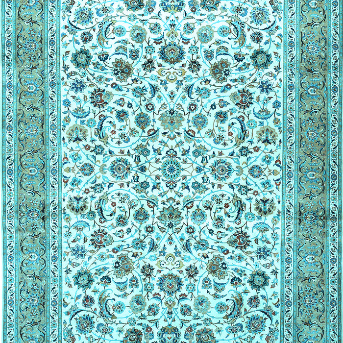 Machine Washable Persian Light Blue Traditional Rug, wshtr1040lblu