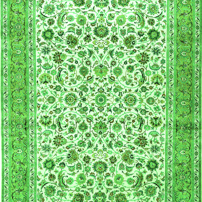 Serging Thickness of Machine Washable Persian Green Traditional Area Rugs, wshtr1040grn