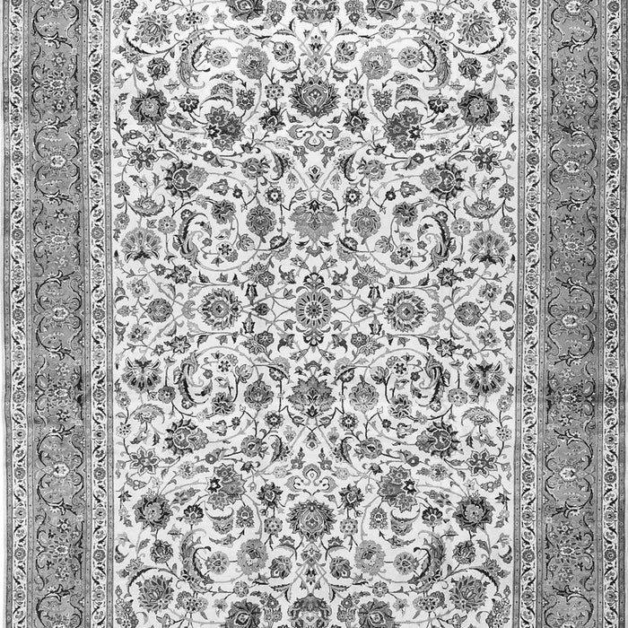 Serging Thickness of Machine Washable Persian Gray Traditional Rug, wshtr1040gry