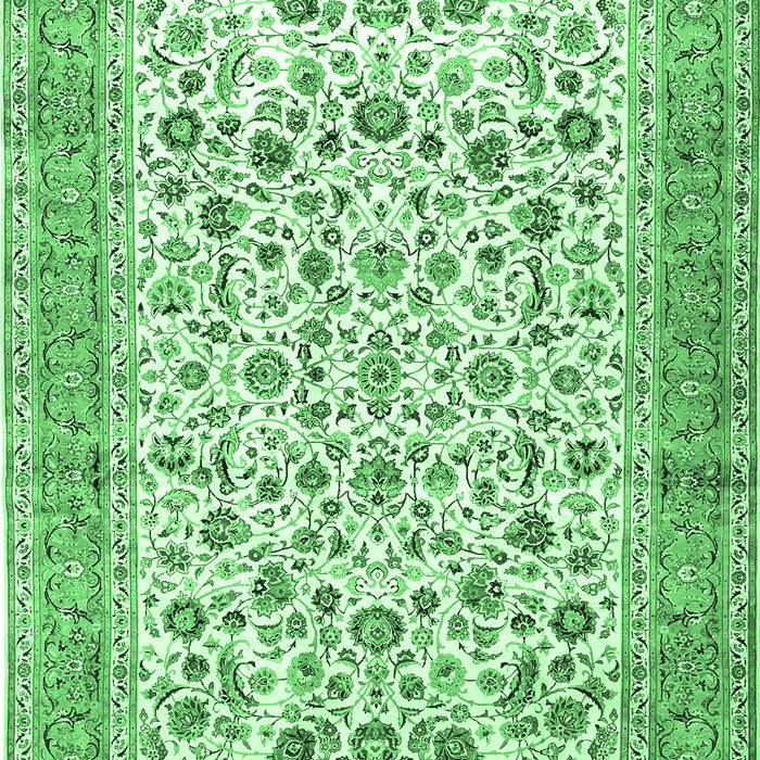 Machine Washable Persian Emerald Green Traditional Area Rugs, wshtr1040emgrn