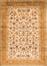 Serging Thickness of Machine Washable Persian Orange Traditional Area Rugs, wshtr1040org