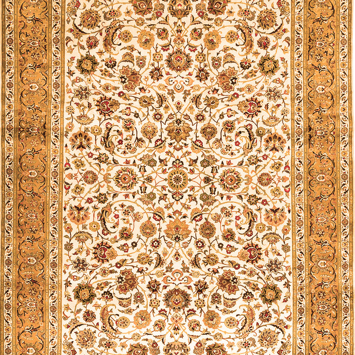 Serging Thickness of Machine Washable Persian Orange Traditional Area Rugs, wshtr1040org
