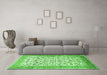 Machine Washable Persian Green Traditional Area Rugs in a Living Room,, wshtr1040grn