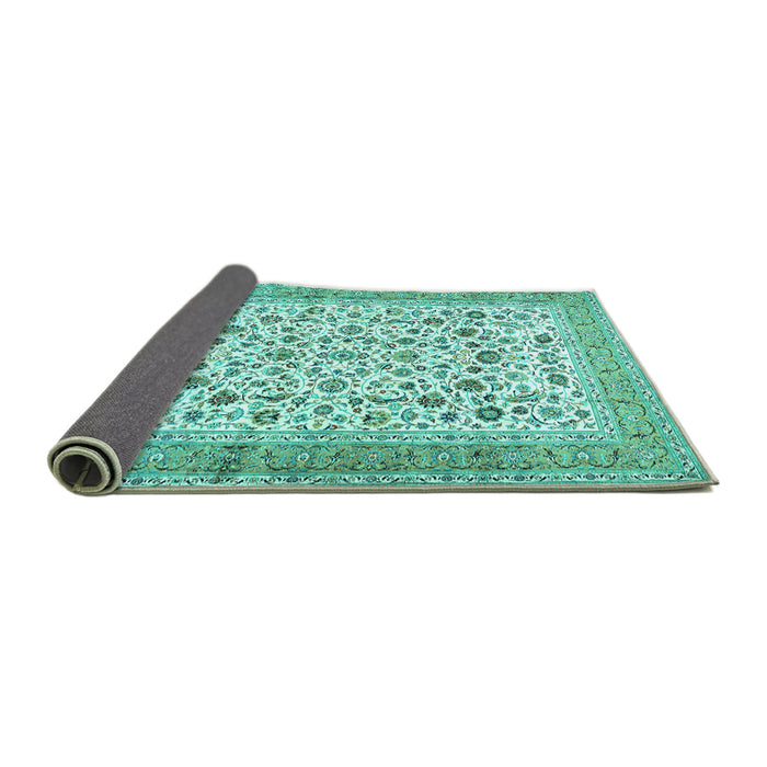 Sideview of Persian Turquoise Traditional Rug, tr1040turq