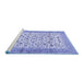 Sideview of Machine Washable Persian Blue Traditional Rug, wshtr1040blu