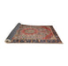 Sideview of Traditional Brown Red Medallion Rug, tr1041