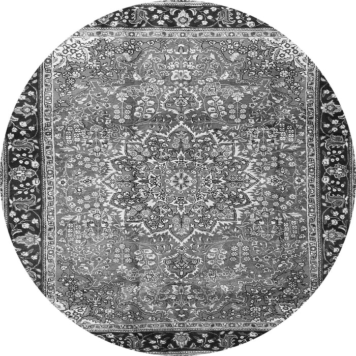 Square Medallion Gray Traditional Rug, tr1041gry