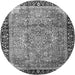 Square Medallion Gray Traditional Rug, tr1041gry