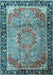 Medallion Light Blue Traditional Rug, tr1041lblu