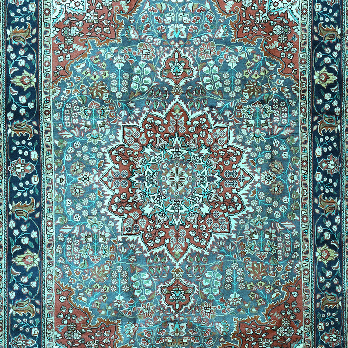 Medallion Light Blue Traditional Rug, tr1041lblu