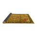 Sideview of Medallion Yellow Traditional Rug, tr1041yw