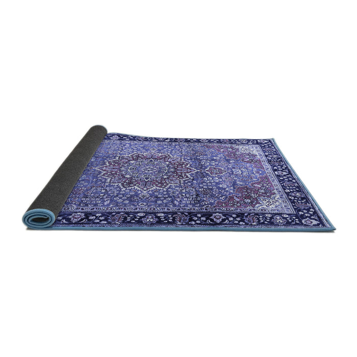 Sideview of Medallion Blue Traditional Rug, tr1041blu