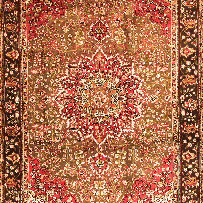 Medallion Orange Traditional Rug, tr1041org