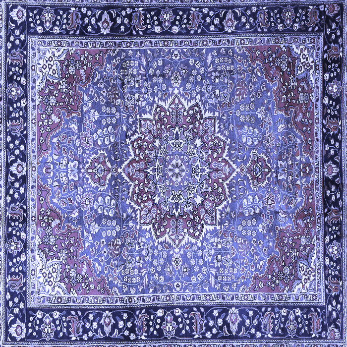 Square Medallion Blue Traditional Rug, tr1041blu