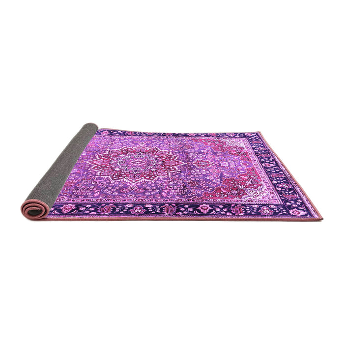 Sideview of Medallion Purple Traditional Rug, tr1041pur
