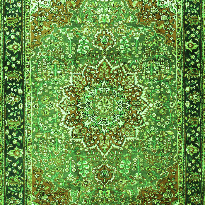 Medallion Green Traditional Rug, tr1041grn