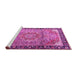 Sideview of Machine Washable Medallion Pink Traditional Rug, wshtr1041pnk