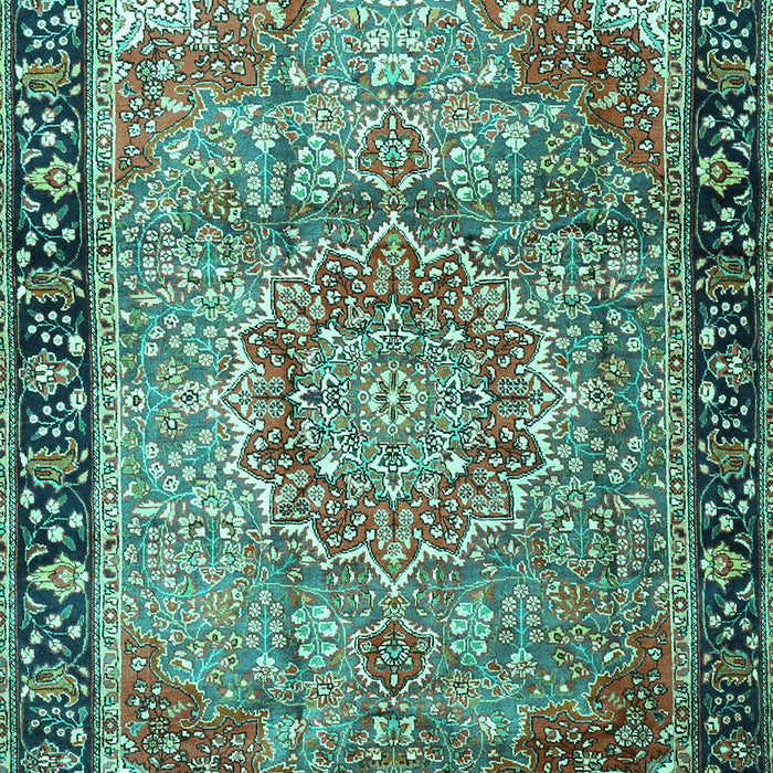 Medallion Turquoise Traditional Rug, tr1041turq