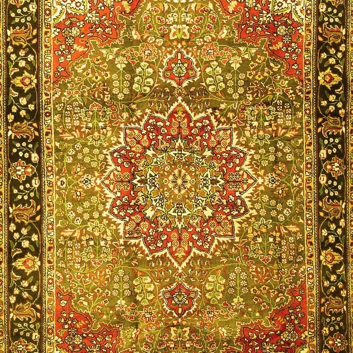 Medallion Yellow Traditional Rug, tr1041yw