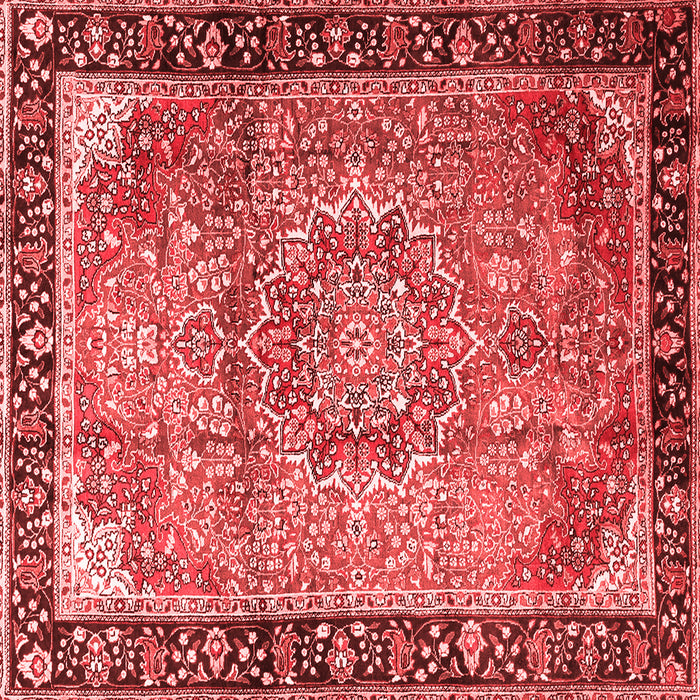 Machine Washable Medallion Red Traditional Rug, wshtr1041red