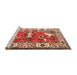 Sideview of Machine Washable Traditional Red Rug, wshtr1042