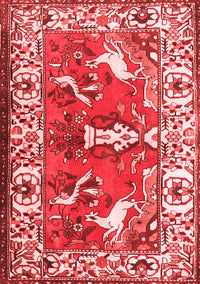 Animal Red Traditional Rug, tr1042red